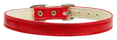 Faux Snake Skin 3/8" Plain Collar Red 8